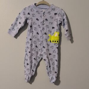 Child of Mine Blue and Green Footie with Truck Design